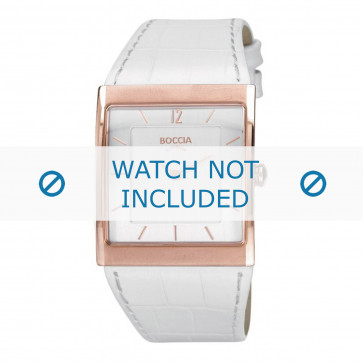 Correa de reloj Boccia 3143-02 / 3143-02-40 Cuero Blanco 13mm