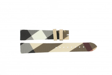 Correa de reloj Burberry BU1577 Cuero Crema blanca 16mm