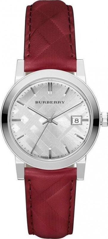 Correa de reloj Burberry bu9152 Cuero Rojo