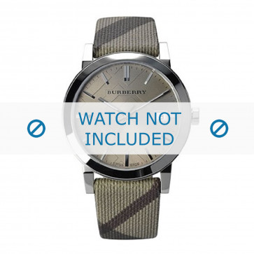 Burberry correa de reloj BU9023 Cuero Crema blanca / Amarillento