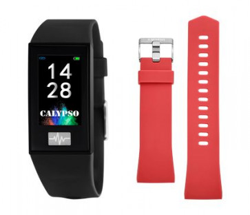 Correa de reloj Reloj inteligente Calypso K8500.6 Plástico Rojo 13mm