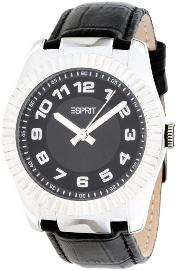 Correa de reloj Esprit ES103582002 Piel de cocodrilo Negro 19mm