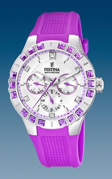 Correa de reloj Festina F16559.5 Caucho Púrpura