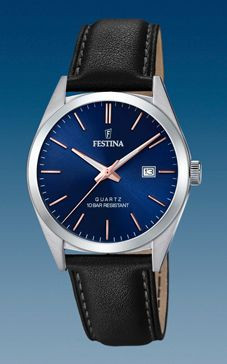 Correa de reloj Festina F20446 Cuero Negro