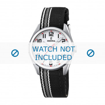 Correa de reloj Festina F16904-1 Nylon/perlón Negro 16mm