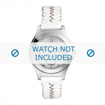Guess correa de reloj G70453L / 95278L1 Cuero Blanco + costura blanca