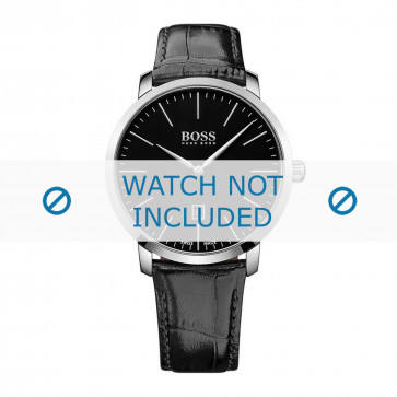 Correa de reloj Hugo Boss HB-273-1-14-2823 / HB1513258 Piel de cocodrilo Negro 22mm
