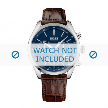 Correa de reloj Hugo Boss HB-283-1-14-2908 / HB1513395 Piel de cocodrilo Marrón 22mm