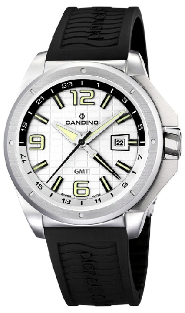 Correa de reloj Candino C4451-1 / C4453 Caucho Negro 23mm