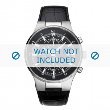 Kenneth Cole correa de reloj KC1315 Cuero Negro + costura negro