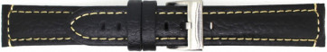Correa de reloj Universal 394.01.22 Cuero Negro 22mm
