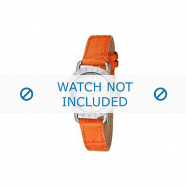 Lacoste correa de reloj 2000513 / LC-05-3-14-0167 Cuero Naranja 13mm + costura naranja