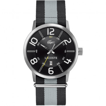 Lacoste correa de reloj 2010497 / LC-44-1-14-2213 Nylon / perlón Negro 24mm + costura negro