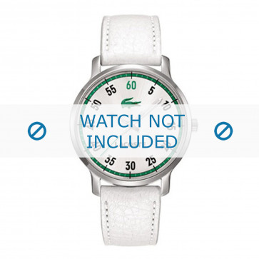 Lacoste correa de reloj LC-41-3-14-2199 / 2000565 Cuero Blanco + costura blanca