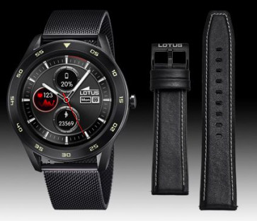 Correa de reloj Lotus 50010/1 / BA04396 Milanesa Negro