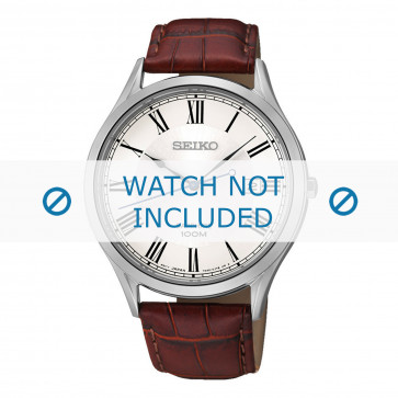 Correa de reloj Seiko 7N42-0FW0 / SGEG97P1 / 4LR2JE Piel de cocodrilo Marrón 20mm