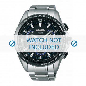 Seiko correa de reloj SSE101J1 / 8X53 0AS0 Metal Plateado 22mm