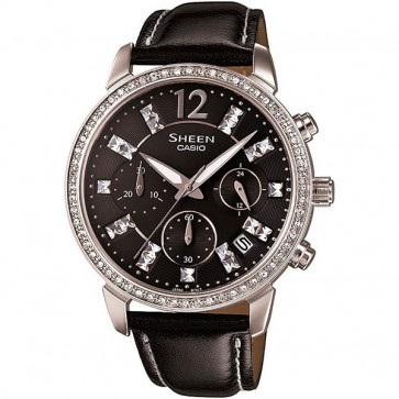 Casio correa de reloj 10413328 Piel Negro 20mm 