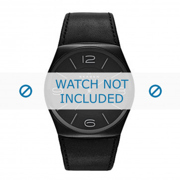 Skagen correa de reloj SKW6043 Cuero Negro + costura negro