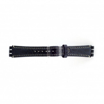 Correa de reloj de cuero genuino para relojes Swatch croco azul 19mm ES- 2.05