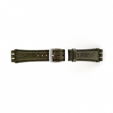 Correa de reloj Swatch (alt.) SC14.11 Cuero Verde 19mm