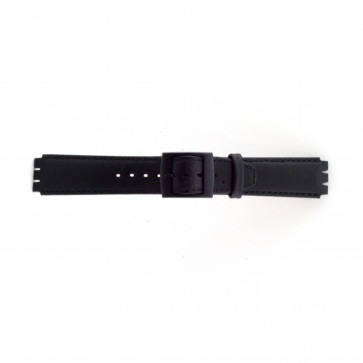 Correa de reloj Swatch (alt.) SC11.01 Cuero Negro 17mm
