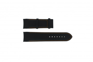Tissot correa de reloj T035.614.A - T610028614 / T035.627 / T035.356 Cuero Negro 24mm + costura naranja
