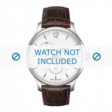 Tissot correa de reloj T063.639.16.037.00 Cuero Marrón oscuro 20mm + costura marrón