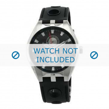 Tommy Hilfiger correa de reloj TH-37-3-14-0683 - TH679300909 / 1790619 Caucho Negro 16mm + costura predeterminada
