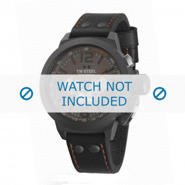 TW Steel correa de reloj TWB879 Cuero Gris + costura naranja