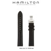 Correa de reloj Hamilton H600.244.101 / H24411772 Cuero Negro 17mm