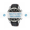 Seiko correa de reloj SNAE65P1 / 7T62-0KV002B / L01M011J0 Piel Negro 21mm + costura roja