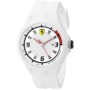 Correa de reloj Ferrari SF101.1 / 0830003 / SF689309000 Caucho Blanco 22mm