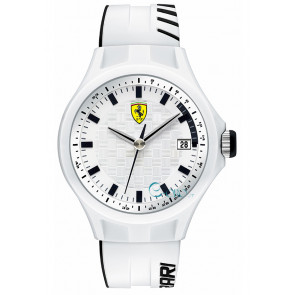 Ferrari correa de reloj SF101.6 / 0830124 / SF689300071 / Scuderia Silicona Blanco 22mm