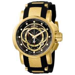 Invicta correa de reloj 0896.01 / 0895.01 Caucho Negro