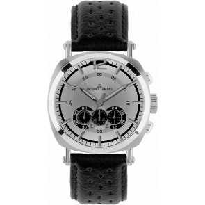 Correa de reloj Jacques Lemans 1-1415-ZW Cuero Negro 26mm