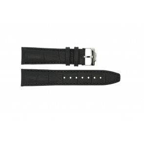 Correa de reloj Jacques Lemans 1-1284 Piel de cocodrilo Negro 20mm