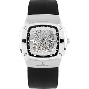 Correa de reloj Jacques Lemans 1379A Cuero Negro 23mm