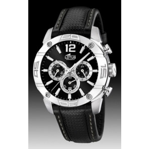 Correa de reloj Lotus 15644-8 Cuero Negro 23mm