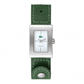 Lacoste correa de reloj 2000573 / LC-43-3-14-2207 Cuero Verde 18mm + costura verde