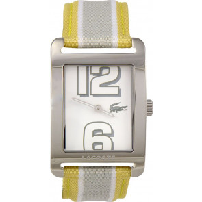 Lacoste correa de reloj 2000694 / LC-51-3-14-2261 Cuero Amarillo 21mm + costura amarilla