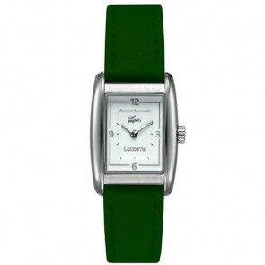 Lacoste correa de reloj 2000641 / LC-49-3-14-2242 Cuero Verde 16mm + costura verde