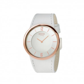 Correa de reloj Boccia 3161-02 / BO3161-02-40WI Cuero Blanco 13mm