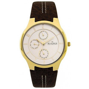 Correa de reloj Skagen 433XLGL1 Cuero Marrón 19mm