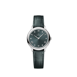 Correa de reloj Omega 032Z016966 / 43413286060001 / De Ville Cuero de cocodrilo Verde 13mm