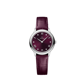 Correa de reloj Omega 032Z016943 / 43413286061001 / De Ville Cuero de cocodrilo Burdeos 13mm