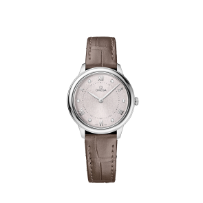 Correa de reloj Omega 032Z016927 / 43413306052001 / De Ville Cuero de cocodrilo Gris pardo 14mm
