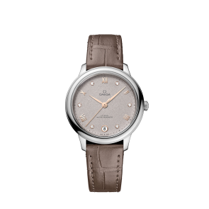 Correa de reloj Omega 032Z016889 / 43413342052002 / 43413342055001 / De Ville Cuero de cocodrilo Gris pardo 16mm