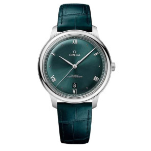 Correa de reloj Omega 43413402010001 / De Ville Cuero de cocodrilo Verde 19mm