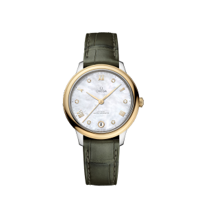 Correa de reloj Omega 032Z016884 / 43423342055002 / 43423342060001 / De Ville Cuero de cocodrilo Verde 16mm